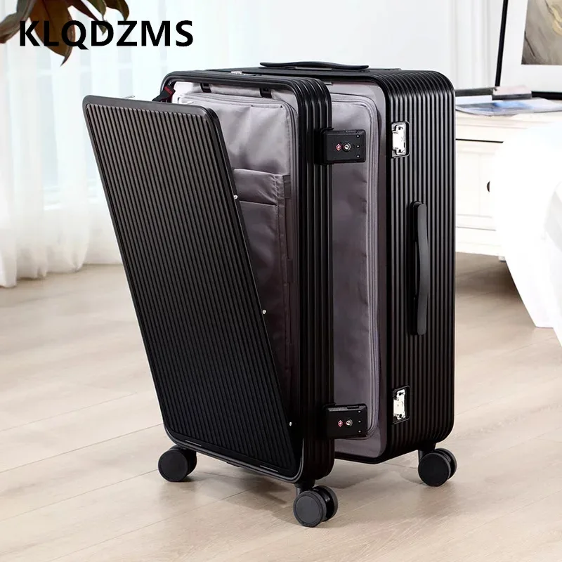 klqdzms 20 "24" 26 "28 pouces valise pour hommes tout en aluminium magnésium alliage boîte d'embarquement avant ordinateur portable boîtier de chariot bagages d'affaires