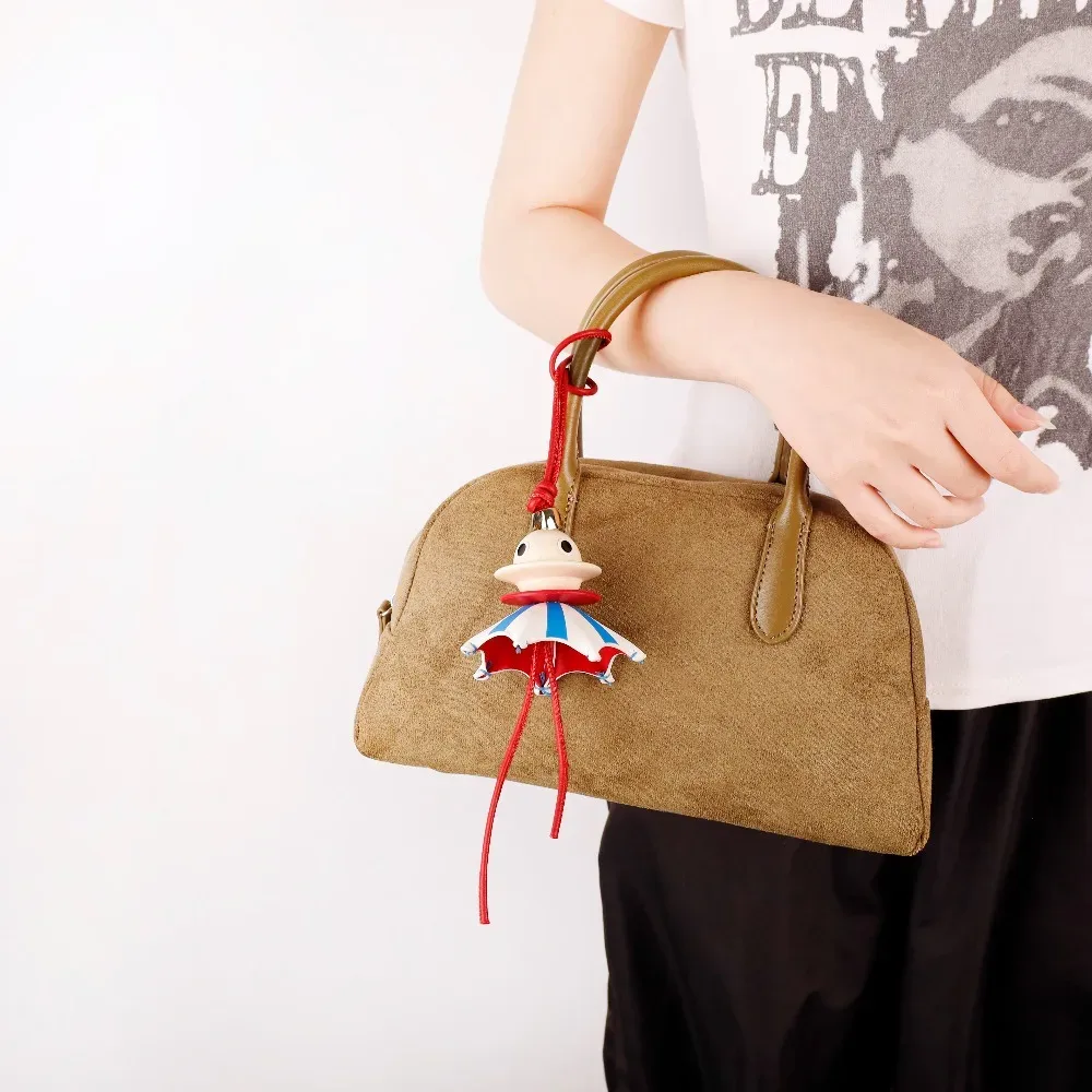 breloque de sac de luxe en cuir véritable avec franges et pompon pieuvre, pendentif en daim unique pour sac fourre-tout de créateur, porte-clés, cadeau pour femme, décoration de sac à main