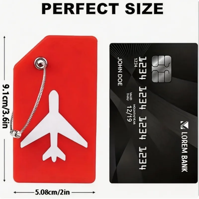 étiquette de bagage en silicone pour voyage, motif avion, étiquette suspendue en caoutchouc souple, étiquette nominative pour sac à dos d'étudiant