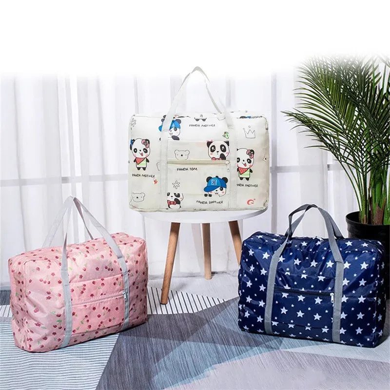 oxford-sac de dehors pliable pour femme, fourre-tout de voyage, valise portable, grande sacoche de rangement de vêtements