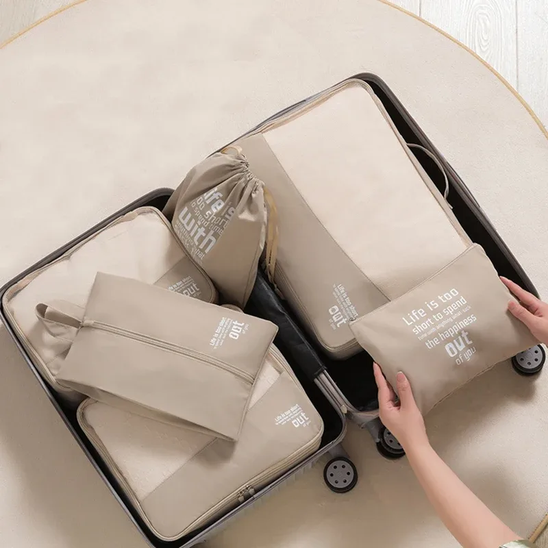 lot de 6 pochettes de rangement de voyage, cubes de rangement lavables pour valise, organisateur de bagages de haute qualité, sac de rangement portable pour vêtements, léger