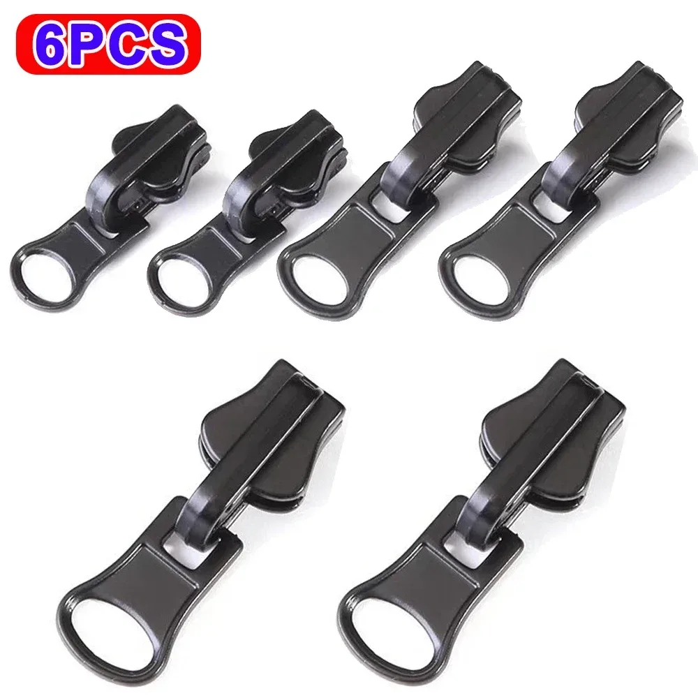 2-10 pièces fermetures à glissière rotatives double face veste robe sac bagages têtes de fermeture à glissière en métal kit de réparation fermeture éclair de remplacement de traction noire