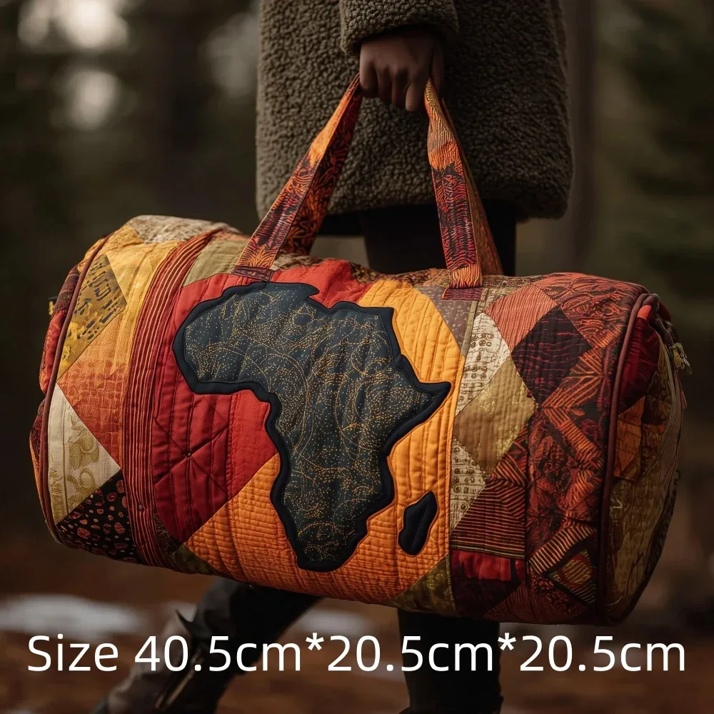 sac de voyage 3d matelassé afrique pour femme, sac de week-end bohème avec imprimé carte des femmes africaines, bagage cabine, sacs de festival uniques