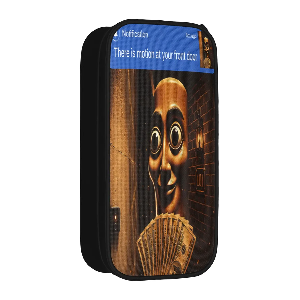 tung sahur cosplay funny calling meme wooden man brainrot trousse à crayons en toile pour garçons et filles, tendance, pour l'école
