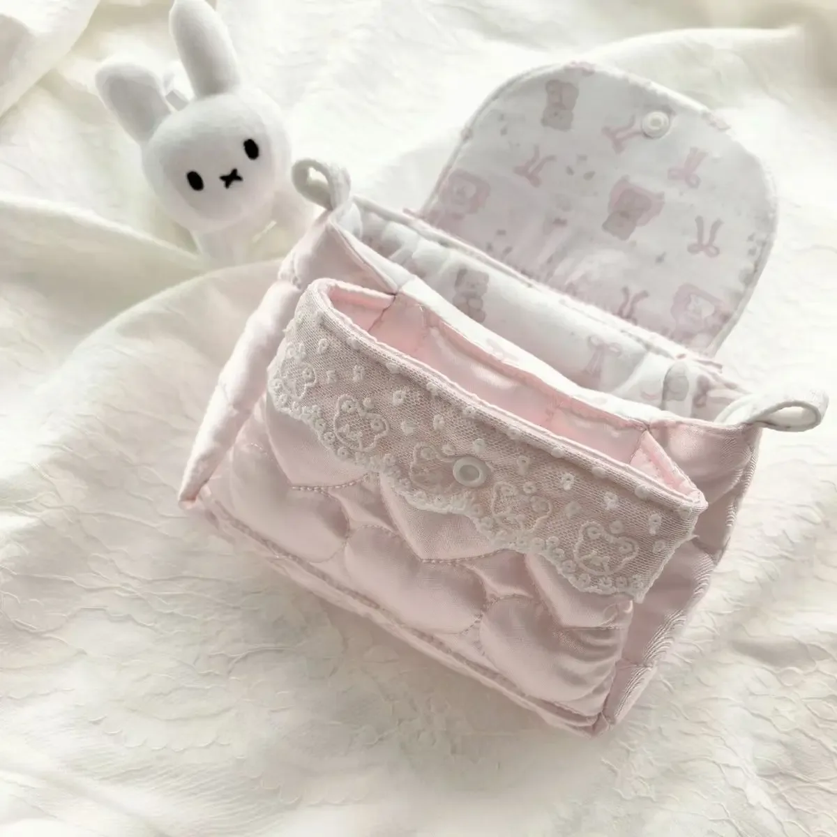 porte-monnaie doux en forme de petit ours mignon, style tendance, sac de rangement à trois compartiments, sac décoratif, sac pour écouteurs, porte-clés pour femme