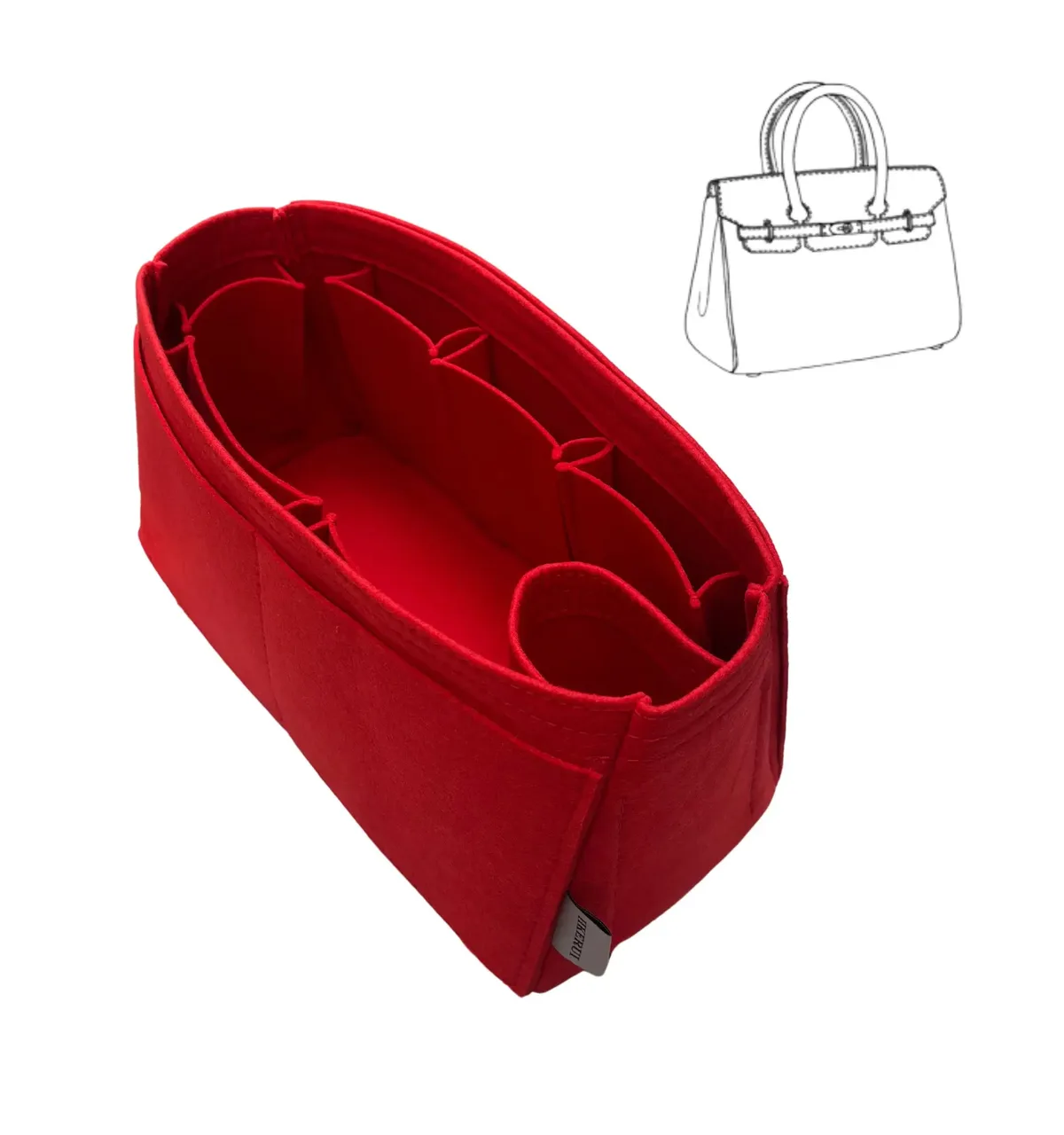 Organisateur de sacs pour H Birkin 25 30 35 40, insert de sac à main, organiseur de maquillage portable, base cosmétique faite à la main