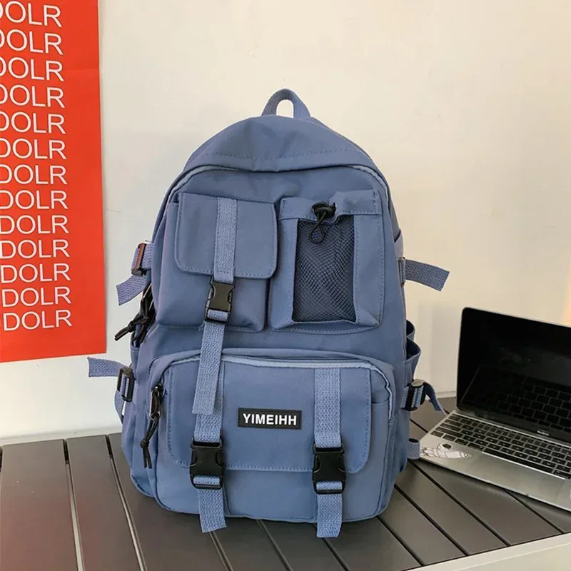 sac à dos à poches multiples pour hommes et femmes, sac de styliste avec boucle d'insertion en toile, sacs à dos pour ordinateur portable pour adolescents, sacs d'école pour étudiants
