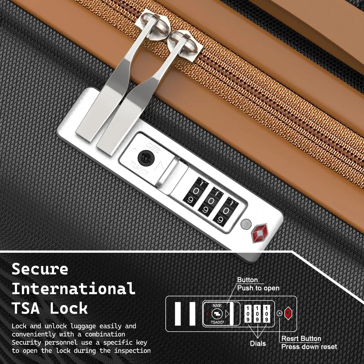valise abs coque rigide serrure tsa roues rotatives noir motif géométrique relief nylon duraderoisée voyage