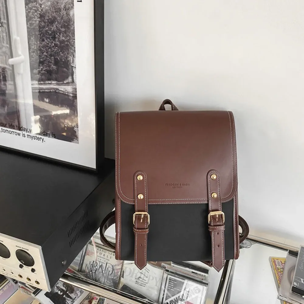 sac à dos japonais polyvalent en cuir pu, style preppy, grande capacité, sac d'école, sac à dos pour ordinateur portable