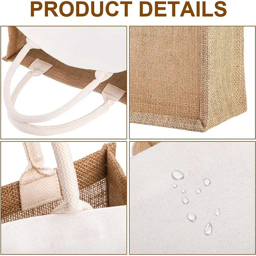 sac fourre-tout en jute, sac de shopping, sacs à main vintage, sacs de plage d'été portables, poignée réutilisable, sacs d'épicerie, plusieurs styles