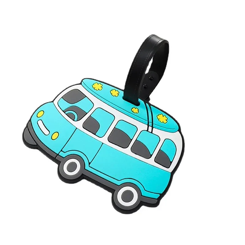 étiquette bagage pvc imprimé animaux couleurs variées motifs mignons lunettes avocat arc ciel crème glacée bus avion globe terrestre voyage identification