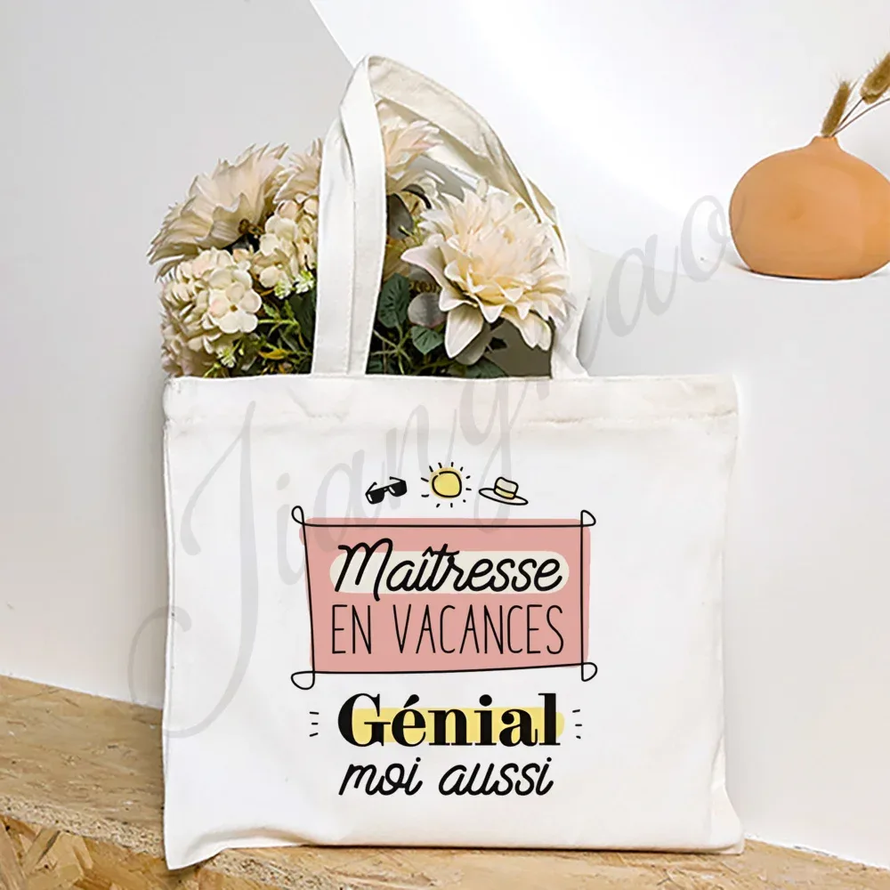 sac fourre-tout imprimé « maitresse maitre en vacances, ne pas déranger », sacs à bandoulière de voyage, cadeau de remerciement pour les enseignants diplômés