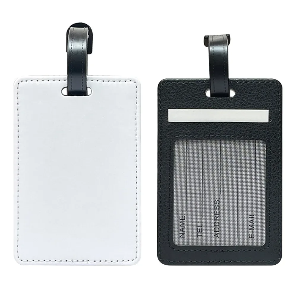 étiquettes de bagage en cuir pu avec image personnalisée, étiquettes d'identification étanches pour photos personnalisées, voyage d'affaires, passe d'embarquement en cuir haut de gamme