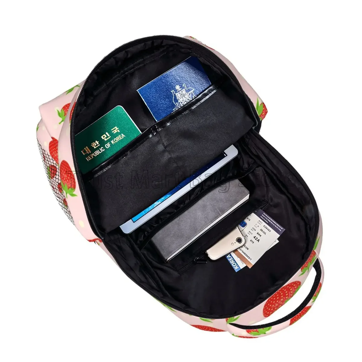sac à dos pour ordinateur portable fraise pour femmes filles travail scolaire voyage d'affaires sacs à dos d'ordinateur collège bookbag adapté pour ordinateur portable 15.6 pouces