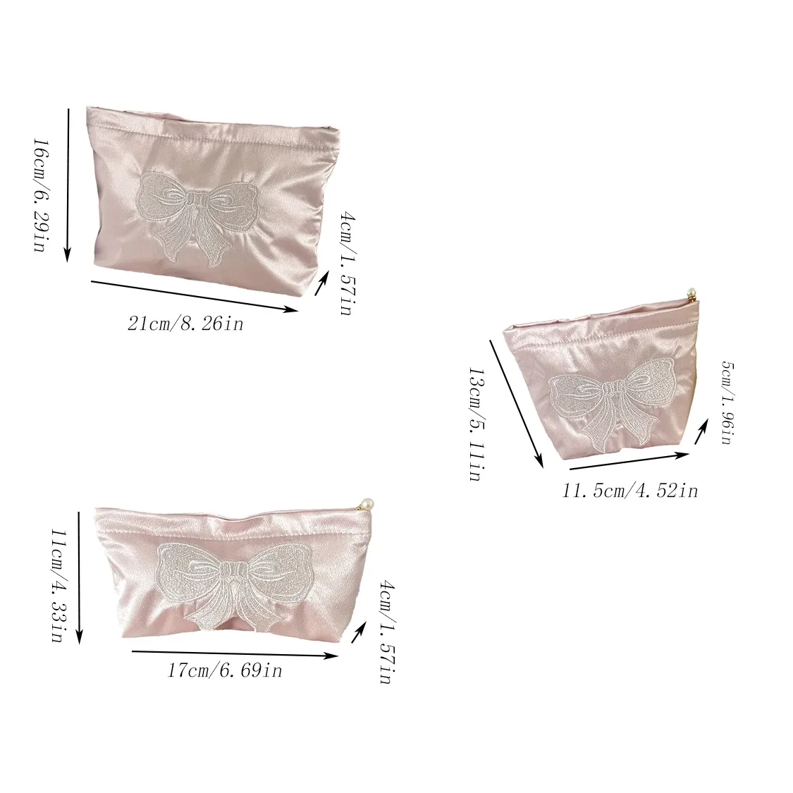 sac de maquillage rose mignon avec fermeture éclair en perles, sac de voyage pour femmes, rouges à lèvres, pochette de rangement de toilette, sac à main de luxe pour dames, sac de rangement de maquillage