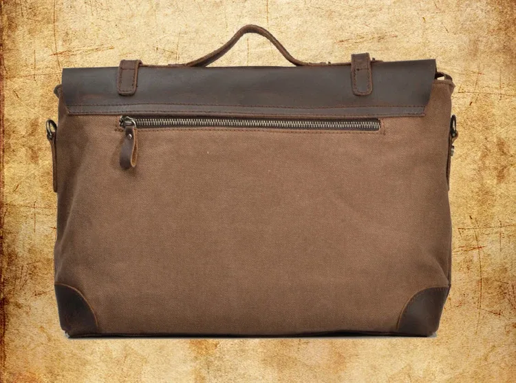 sac messager vintage militaire en toile et cuir pour homme, sac à bandoulière, sac fourre-tout, sacoche en cuir, sac bandoulière