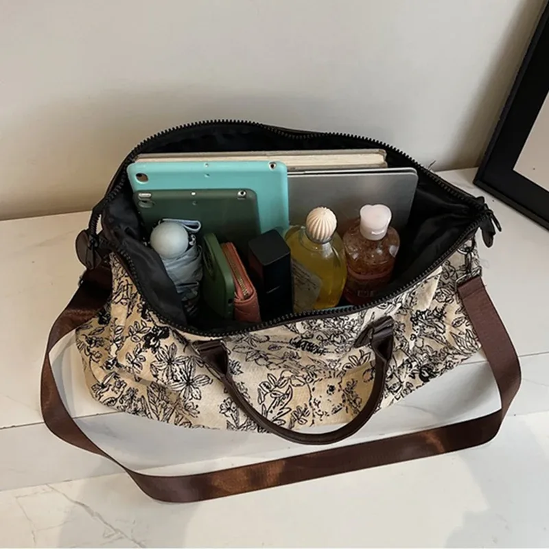 sac polochon de voyage pour courtes distances pour femmes, léger, pour fitness, bagages à main, randonnée en plein air, shopping, cartable rétro