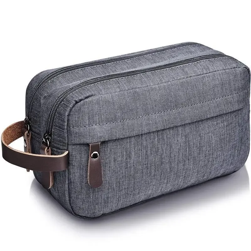 sac de rangement de voyage portable grande capacité en tissu cationique, organisateur portable de toilette et de maquillage à compartiments