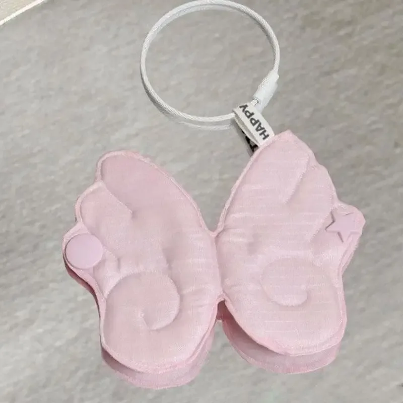 accessoires de décoration pour écouteurs, sac de rangement pour écouteurs en tissu fait main, ailes d'ange mignonnes, organisateur de câbles de données
