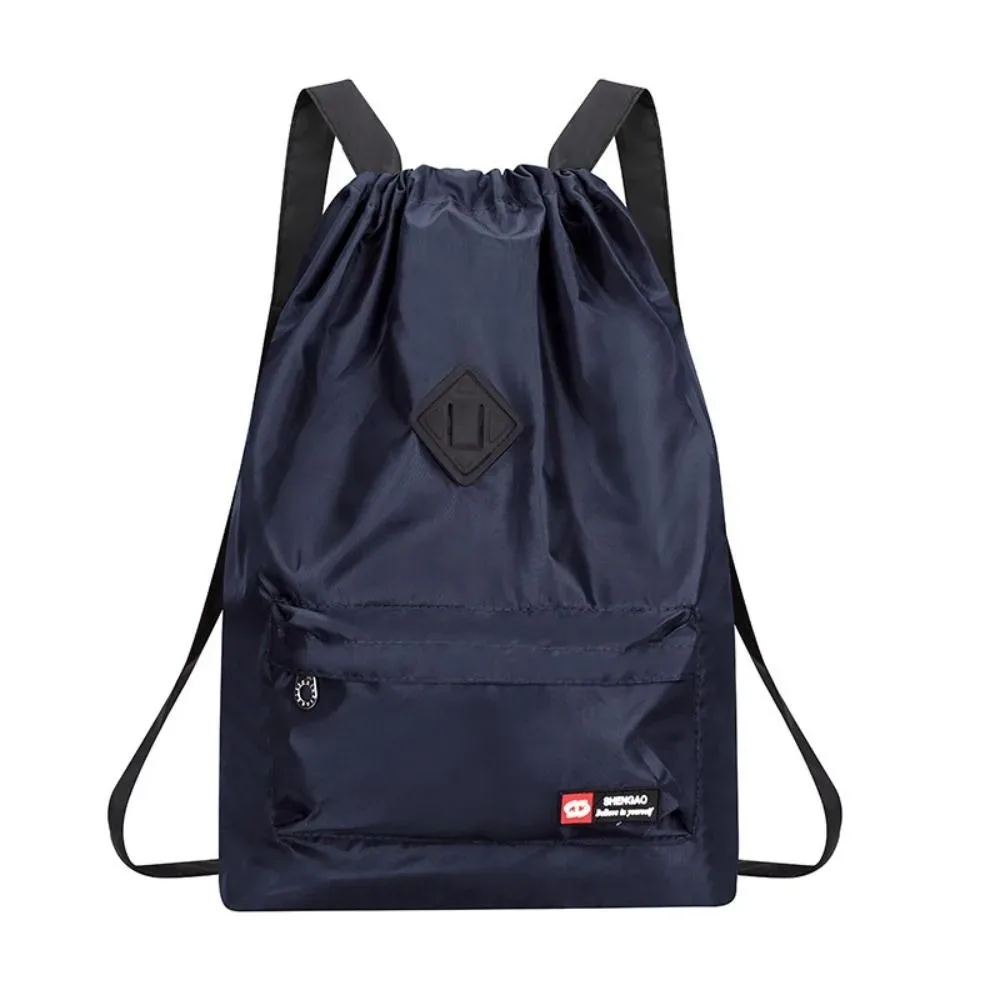 sac à dos tendance en nylon avec cordon de serrage, 5 couleurs, sac à dos polyvalent, grande capacité, sac d'ordinateur lavable pour femmes et hommes