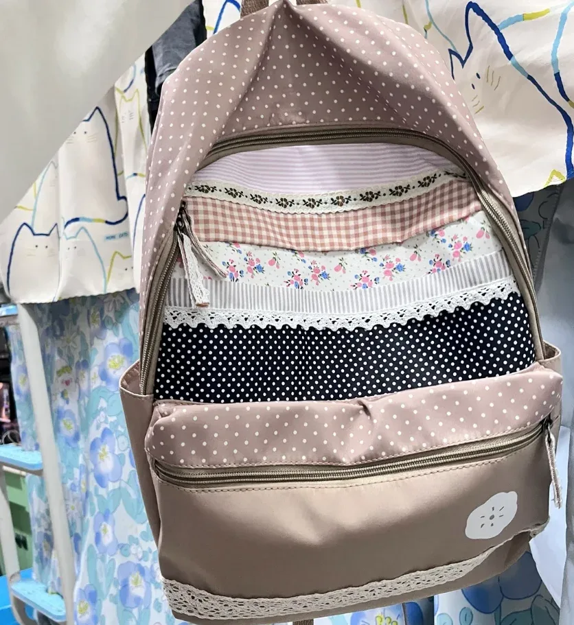 sac à dos vintage y2k pour femmes, imprimé floral, esthétique, fermeture multi-fermeture éclair, décontracté et pour les déplacements, printemps et automne