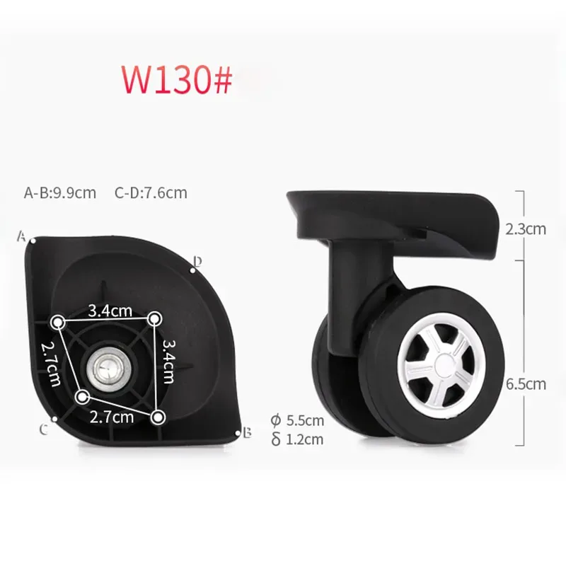 Valise à roulettes, bagages de voyage, roues universelles de remplacement, roulettes pivotantes, accessoires pour valises W130