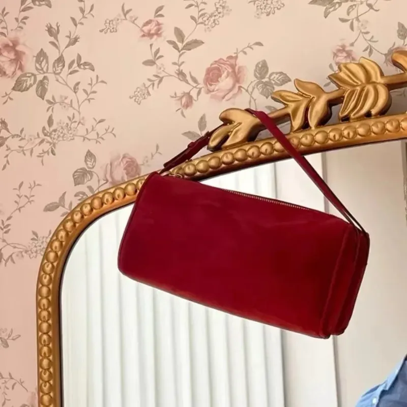 sac à main de luxe années 90 en cuir de vachette souple et daim véritable, mini sac bandoulière vintage pour femme