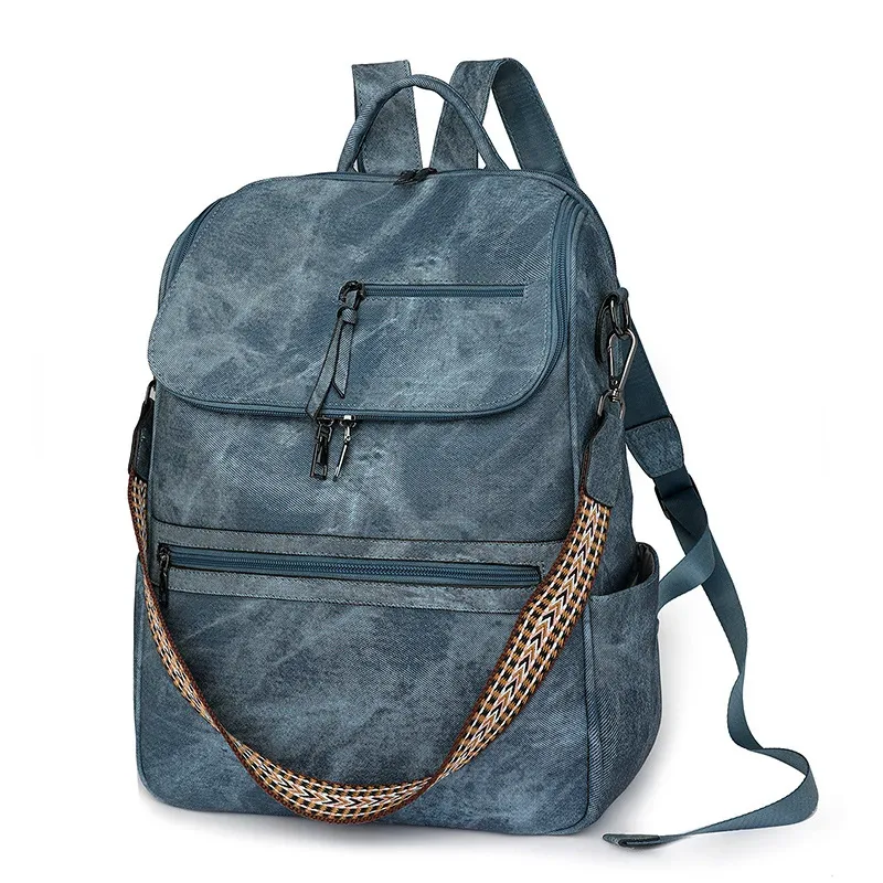 nouveau 2025 femmes grand sac à dos pour ordinateur portable en cuir 15.6 pouces étanche décontracté mode affaires rétro voyage sac à bandoulière pour collège