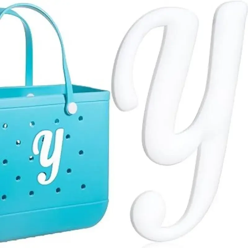 1pc lettre décorative pour sac à main, lettres de l'alphabet de couleur blanche accessoires de décoration lettres de l'alphabet 3d pour sac fourre-tout de plage