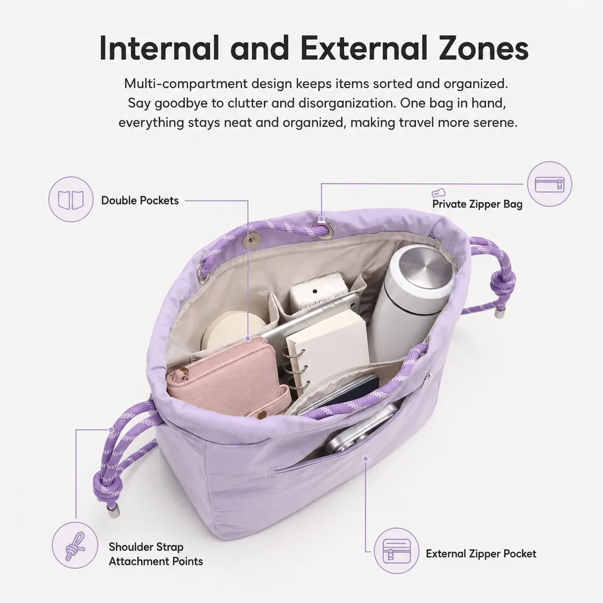 sac fourre-tout à cordon de grande capacité, sac à main léger en nylon de 9,5 l, sac à bandoulière imperméable pour femmes, sac à bandoulière multi-positions