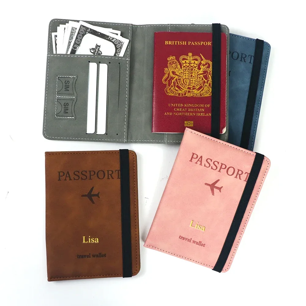 porte-passeport rfid en cuir pu, porte-cartes, étui de voyage, accessoires essentiels pour les voyages en famille, pour femmes et hommes.