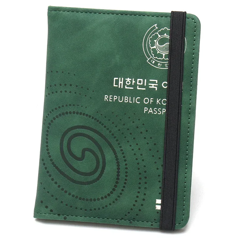 couverture de passeport en cuir pu de la république de corée, porte-passeport pour femmes et hommes, étui pour passeport de voyage de kor
