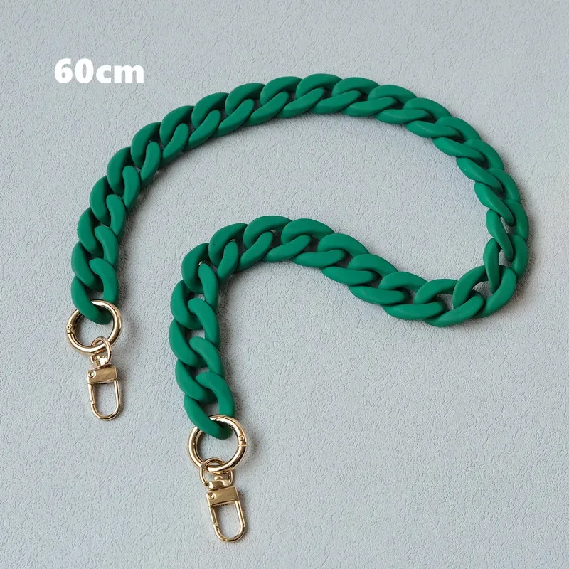 nouvelle chaîne d'accessoire de sac à main femme tendance, chaîne en résine givrée vert bonbon et bleu mat, sangle givrée pour pochette et sac à bandoulière femme