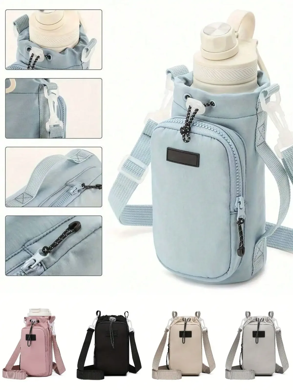 Pochette de bouteille d'eau pour tasse Stanley 40oz/20oz/30oz, sac d'extérieur avec sangle, petite valise pour cartes, portefeuille, écouteurs