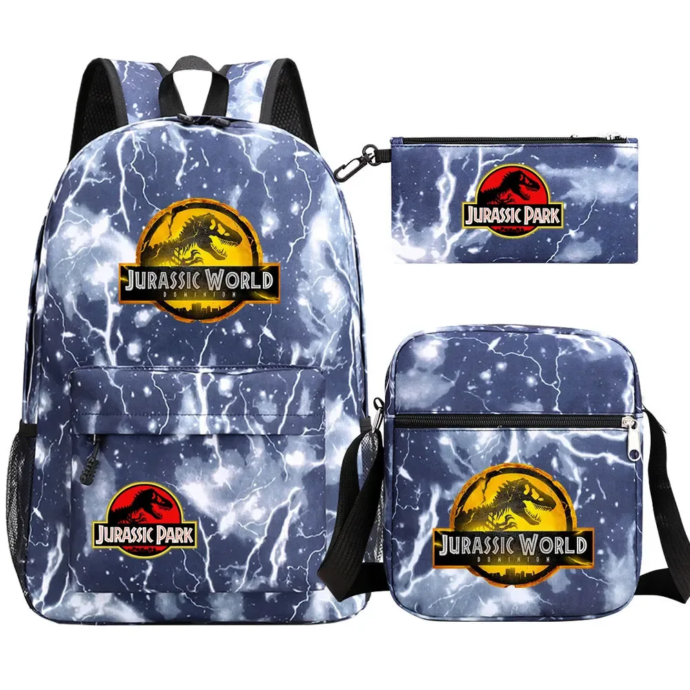 dinosaur jurassic world park 3 pièces garçons filles enfants retour à l'école livre sacs, sac à dos étudiant, sac à bandoulière trousse à crayons