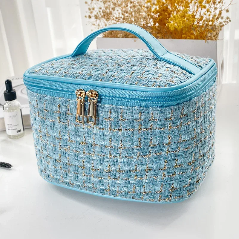 nouvelle trousse de maquillage portable pour femme, style parfumé, simple et tendance, grande capacité, pour le maquillage et les voyages