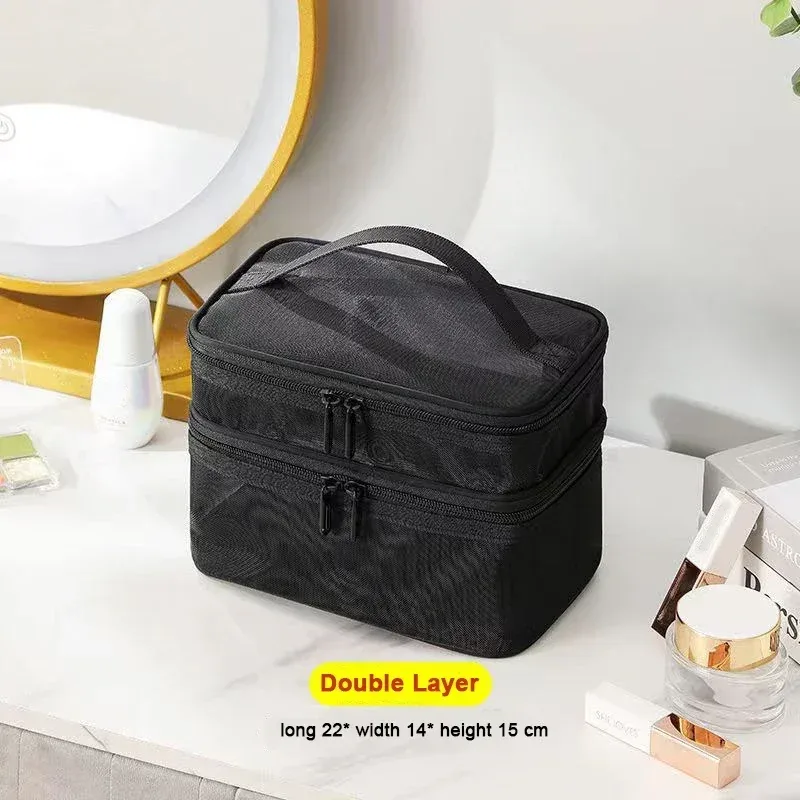 maille transparente pour femme, idéale pour les cosmétiques, le maquillage et les articles de toilette, pour les voyages, le succès des ventes, sac de rangement de maquillage