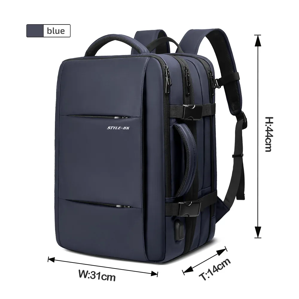 heroic knight – sac à dos de voyage extensible pour hommes, sac à dos de travail de grande capacité pour ordinateur portable 15.6, étanche, cartable d'université décontracté