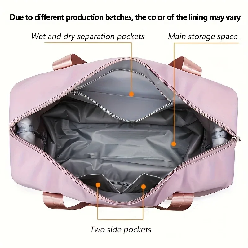 sac de voyage pour femmes de grande capacité, en nylon, léger, polyvalent, pour la gym et les voyages, sac à main de sport, style décontracté