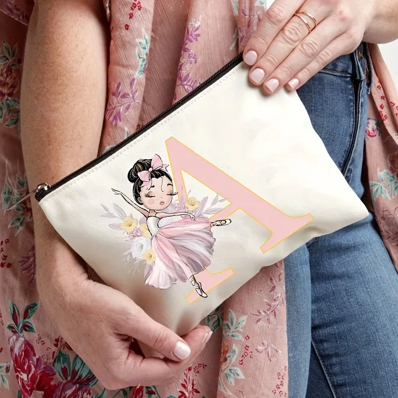 sacs de rangement, porte-monnaie, articles de toilette de style danseuse de ballet à 26 lettres, trousse de maquillage, sacs de voyage, pochette de maquillage