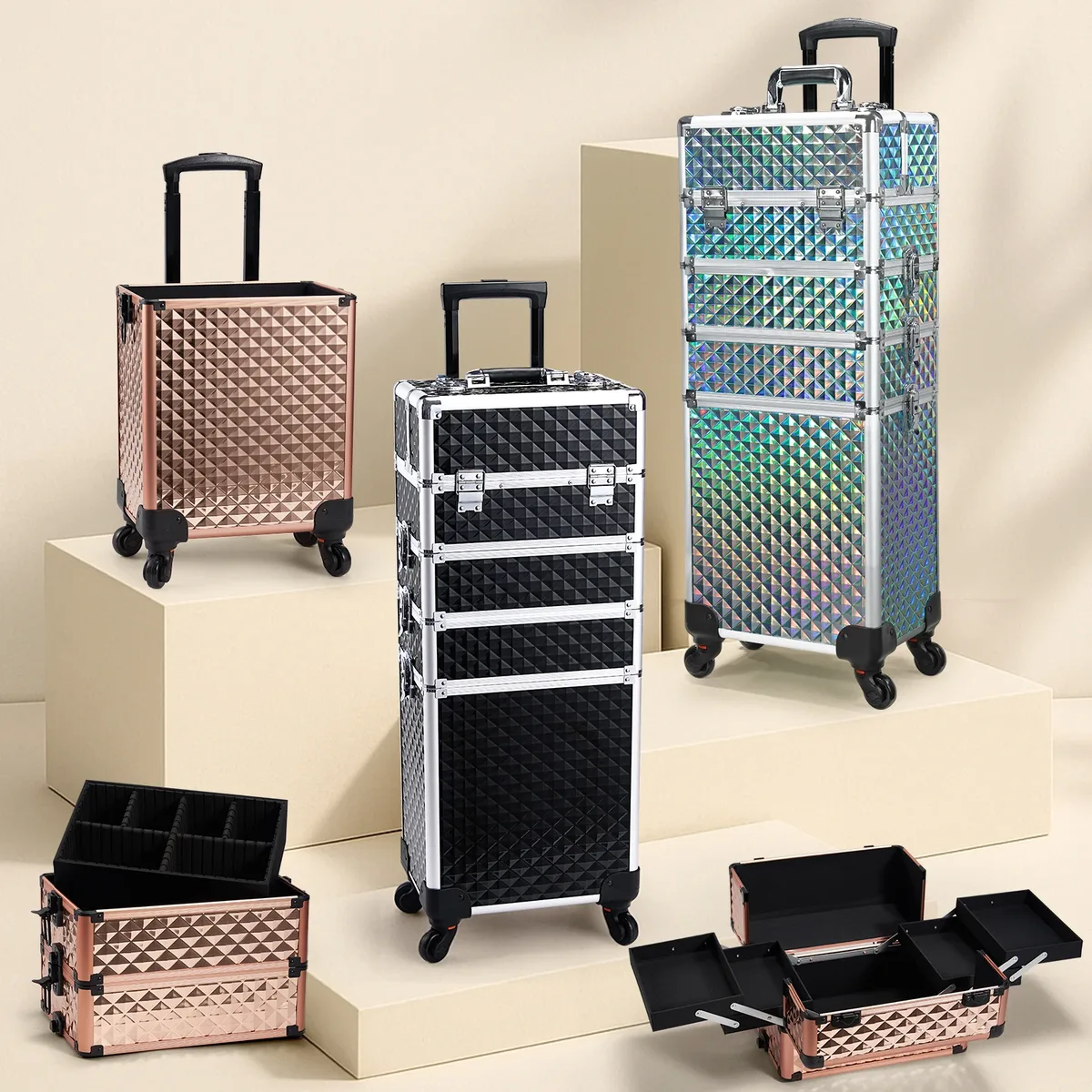 Valise à roulettes pour maquillage