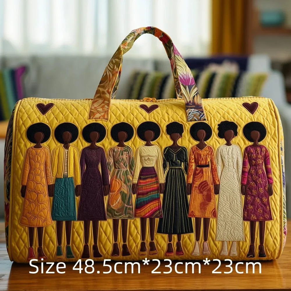 sac de voyage 3d matelassé afrique pour femme, sac de week-end bohème avec imprimé carte des femmes africaines, bagage cabine, sacs de festival uniques
