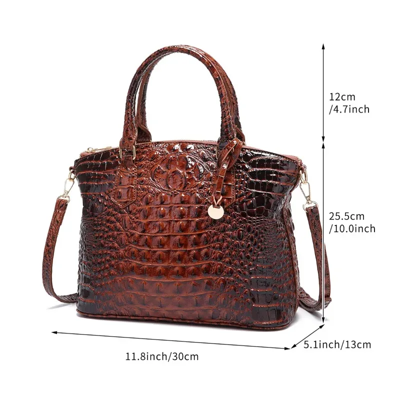 sac à bandoulière en cuir gaufré croco grande capacité, sac à main de luxe ombré pour femme, sac de voyage, cadeau