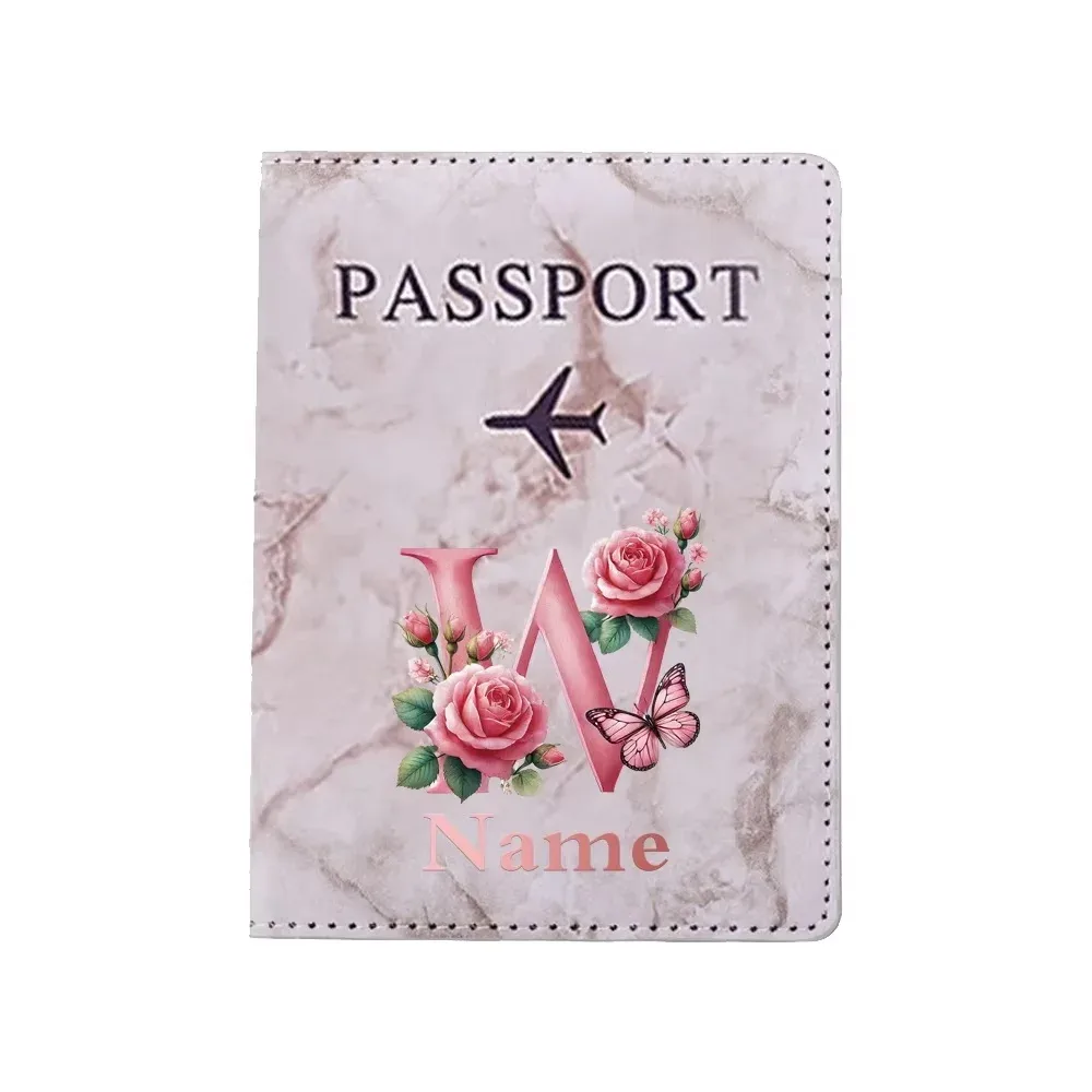 porte-passeport personnalisé avec lettres florales, nom personnalisé, pratique pour les voyages, les affaires, les mariages, cadeau