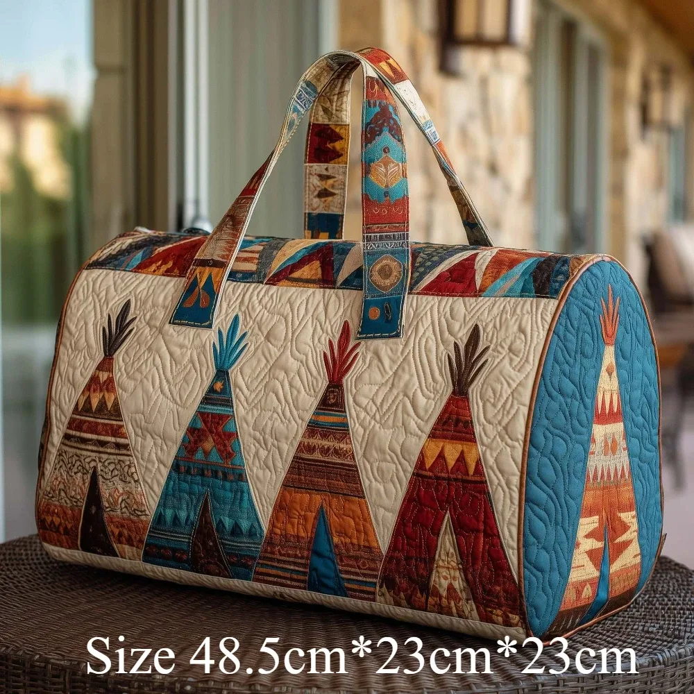 sac de voyage matelassé fait main, vintage, artistique, sac de voyage de style bohème, sac de week-end pour hommes et femmes, camping, randonnée, voyage en voiture