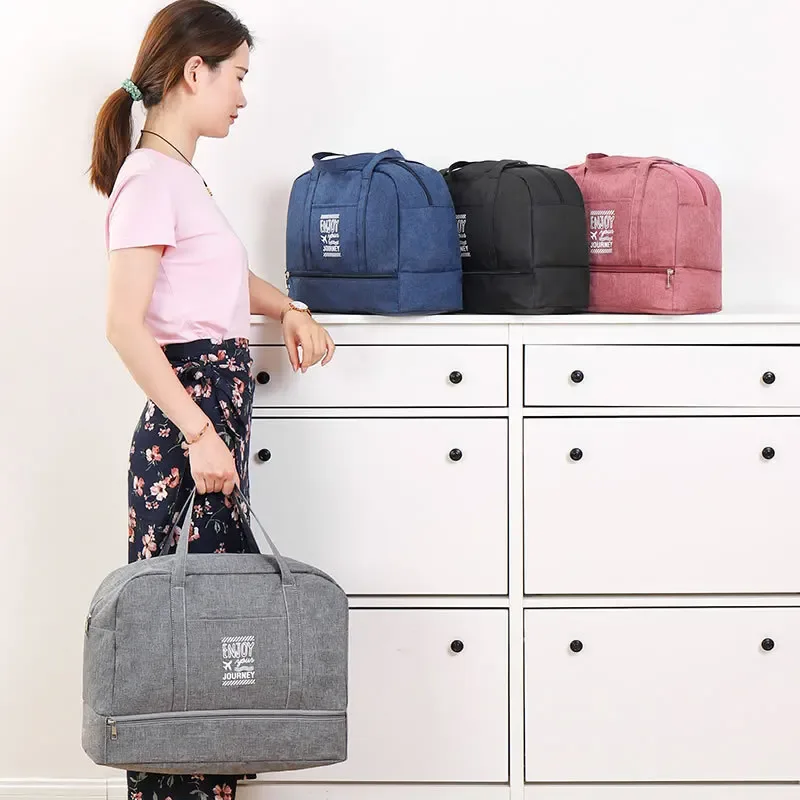 sac de sport et de voyage grande capacité en tissu oxford pour le yoga, la gym, les week-ends, sac à main de voyage pour femmes et hommes, organisateur de bagages
