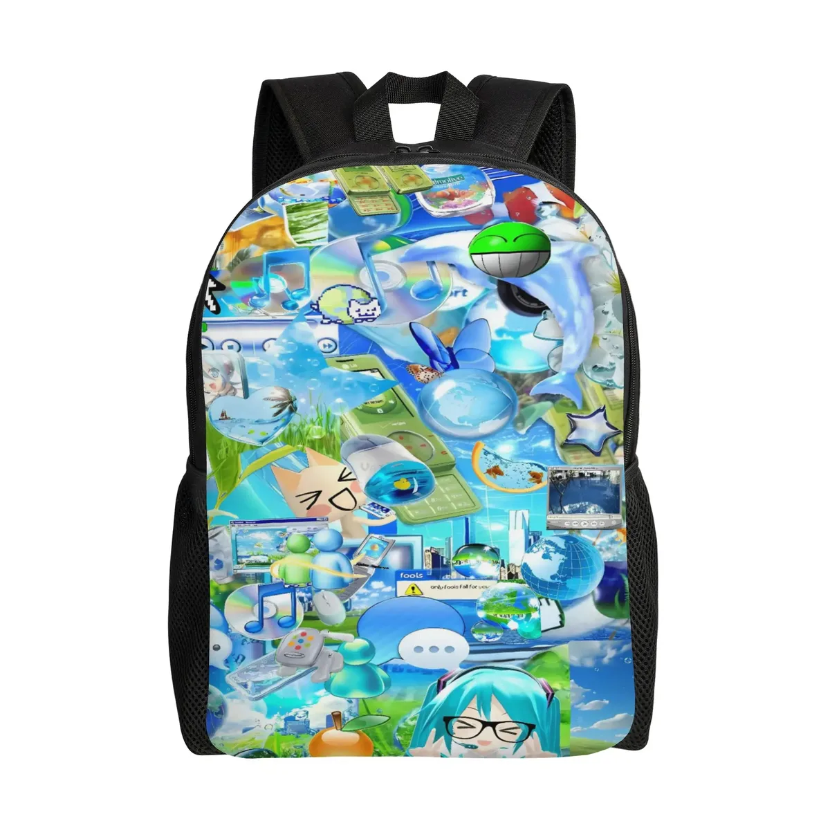 sac à dos graphique frutiger aero, sacs à dos de voyage pour hommes, sacs d'école élégants, sac à dos à motifs de haute qualité