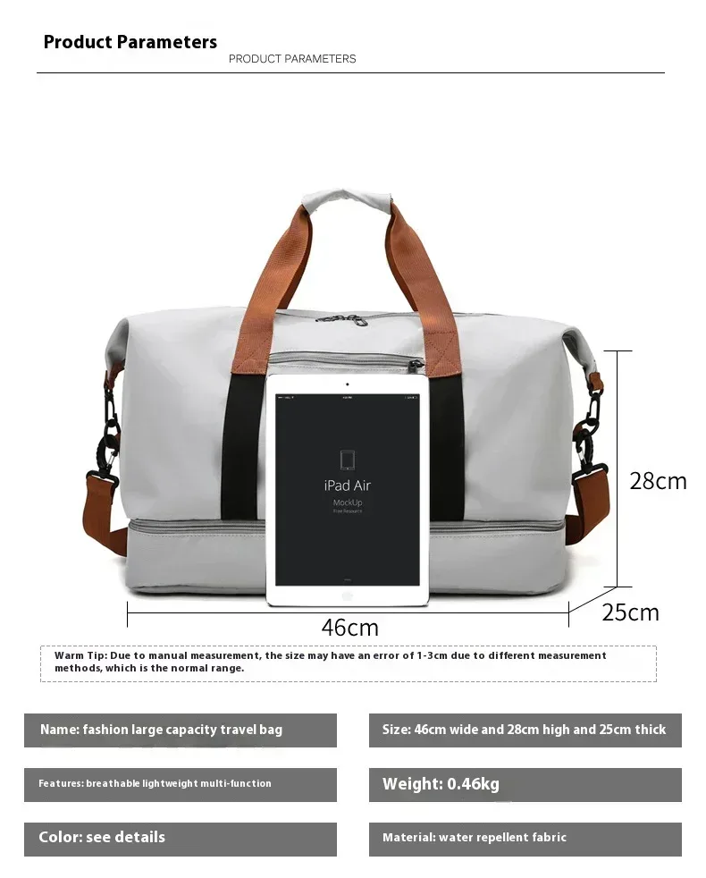 sac de sport de voyage de grande capacité, bagages de courte distance, sacs de fitness portables, sacs à main à bandoulière, sport pour hommes, étanche b
