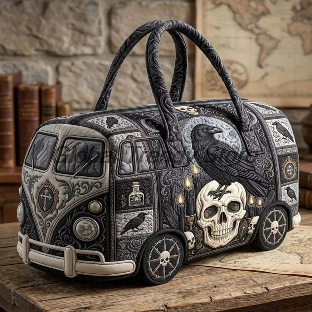 sac à dos matelassé de style gothique pour halloween, idéal pour les activités de plein air, sac de voyage avec une grande capacité, style décontracté et original pour les fêtes.
