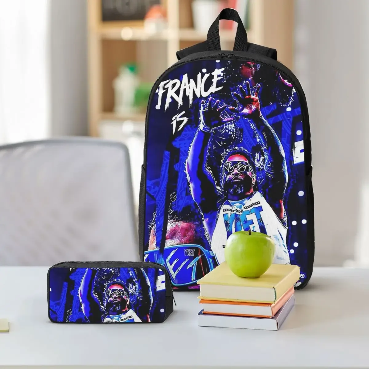 jey uso yeet art sac à dos étudiant garçons filles bookbag sac d'école ordinateur portable sacs à bandoulière 3ps sac à déjeuner isolé trousse à crayons